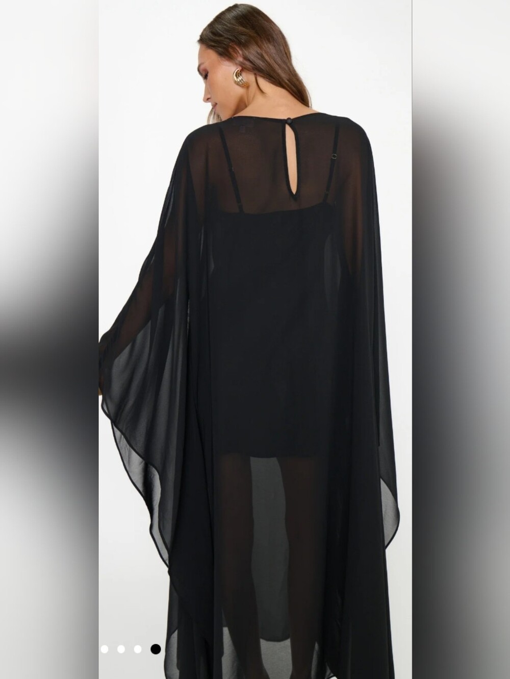 Show Me Your Mumu SEALED! NWT! The Olsen Maxi Dress in Black Chiffon. Sz Md. - Picture 4 of 8